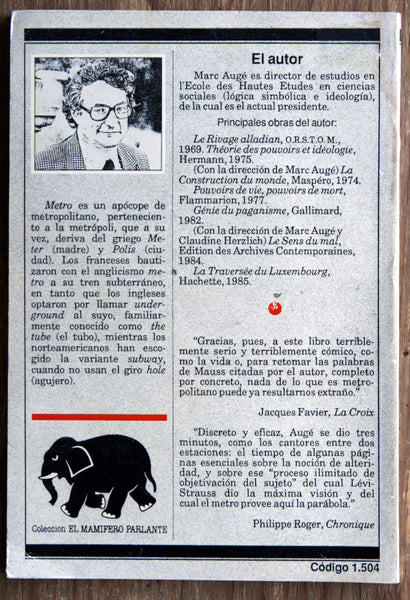 El viajero subterráneo. Un etnólogo en el metro