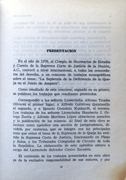 La suplencia de la deficiencia de la queja en el juicio de amparo