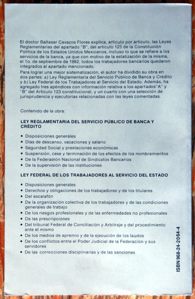 Legislación laboral bancaria y burocrática