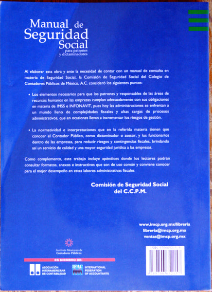 Manual de seguridad social, para patrones y dictaminadores