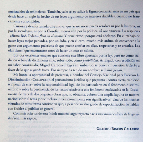 El derecho a no ser discriminado entre particulares. La no discriminación en el texto de la constitución mexicana