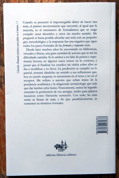 Elogio de la contrahechura: Manual impráctico para hacer una tesis