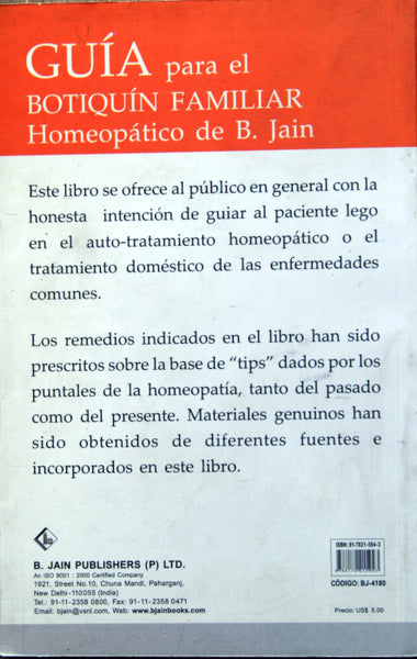 Guía para el botiquín familiar homeopático de B. Jain