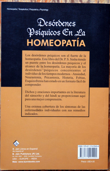 Desórdenes psíquicos en la Homeopatía