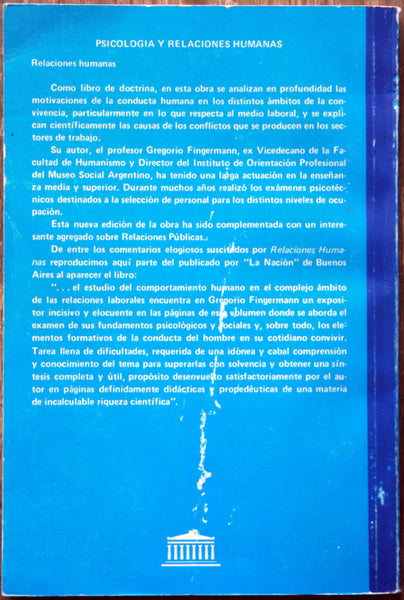 Relaciones humanas. Fundamentos psicológicos y sociales.