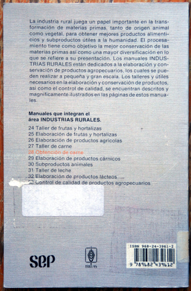 Obtención de carne. Manuales para educación agropecuaria.