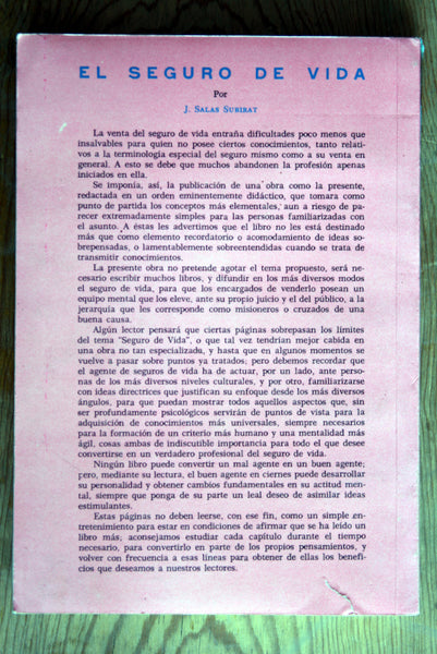 El seguro de vida. Teoría y práctica análisis de la  VENTA