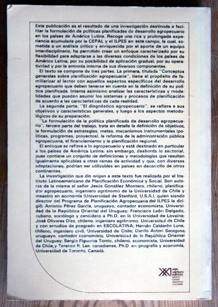 La planificación del desarrollo agropecuario. Vol. 2