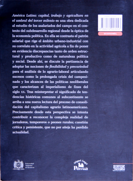 América Latina, capital, trabajo y agricultura en el umbral del tercer milenio