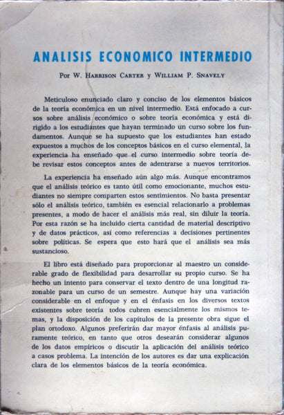 Análisis económico intermedio
