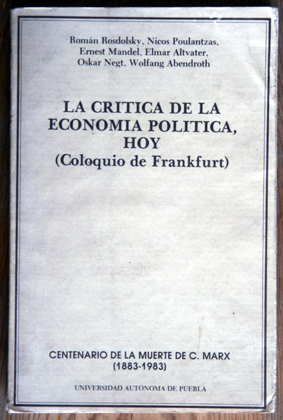 La crítica de la economía política, hoy (coloquio de Frankfurt)