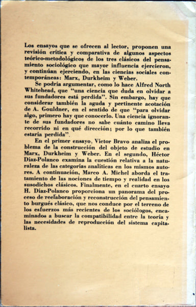 Teoría y realidad de Marx, Durkheim y Weber