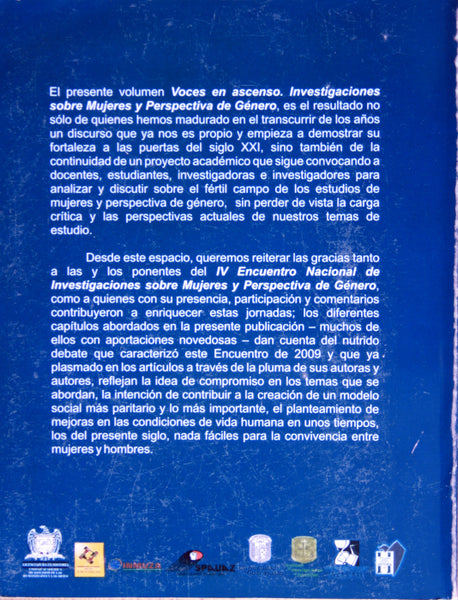 Voces en ascenso. Investigaciones sobre mujeres y perspectiva de género