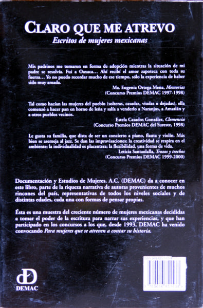 Claro que me atrevo. Escritos de mujeres mexicanas