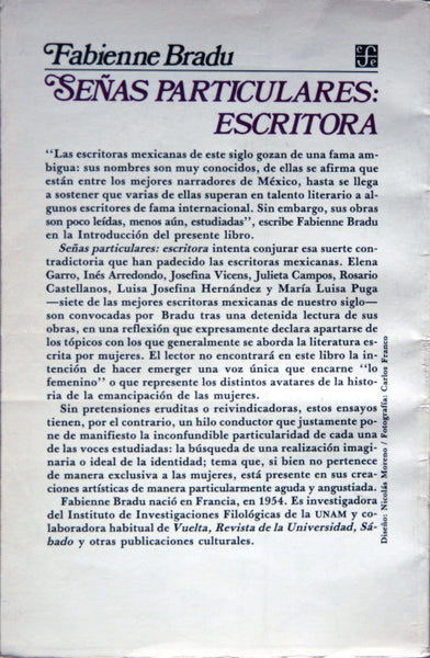 Señas particulares: escritora