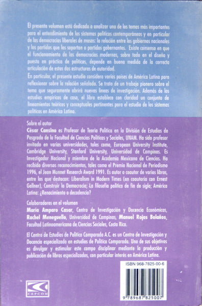 Gobiernos y partidos en américa Latina, un estudio comparado