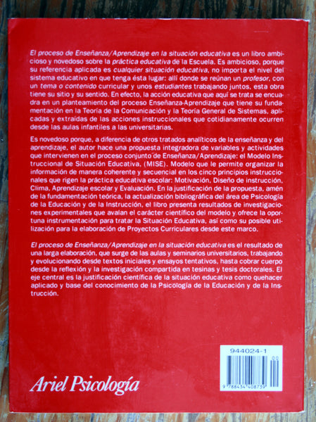 El proceso de Enseñanza/ Aprendizaje en la situación educativa