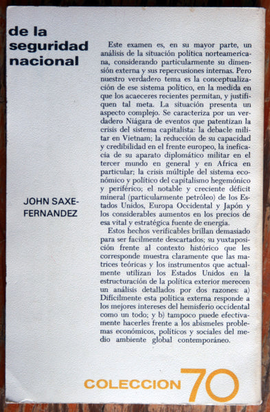 De la seguridad nacional