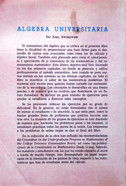 Álgebra universitaria