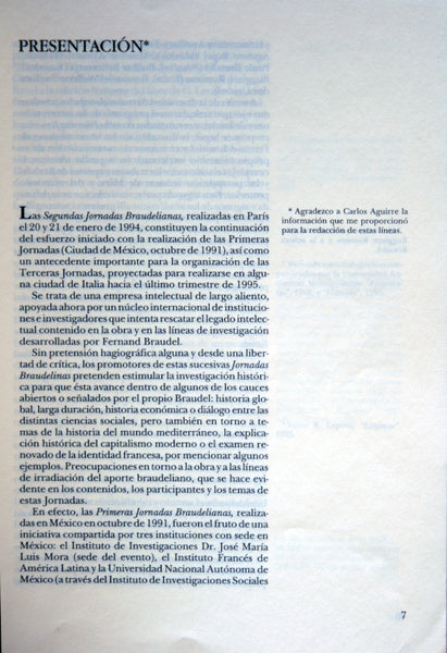 Segundas jornadas Braudelianas